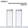 Wealthysub China warehouse sublimation 25oz clear&frosted glass can with clear lid